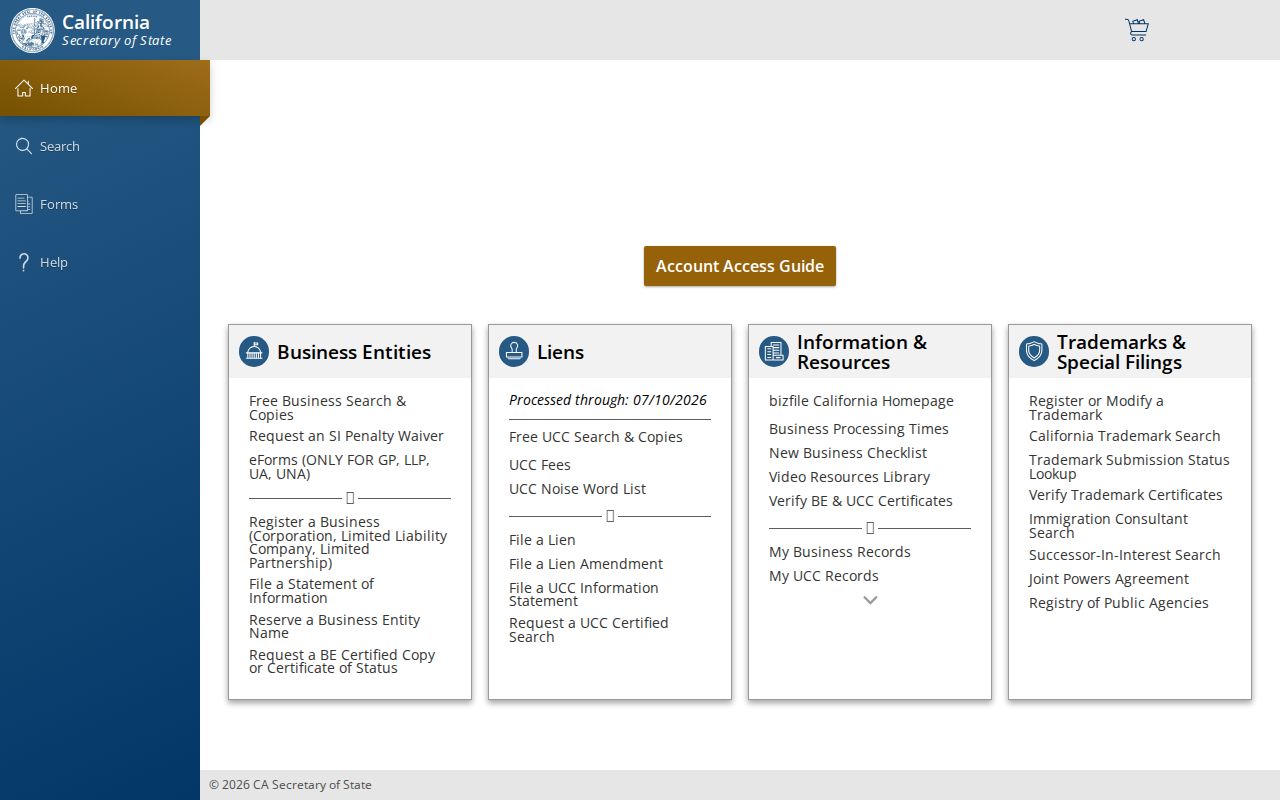 Costa Mesa people search California SOS bizfile Online