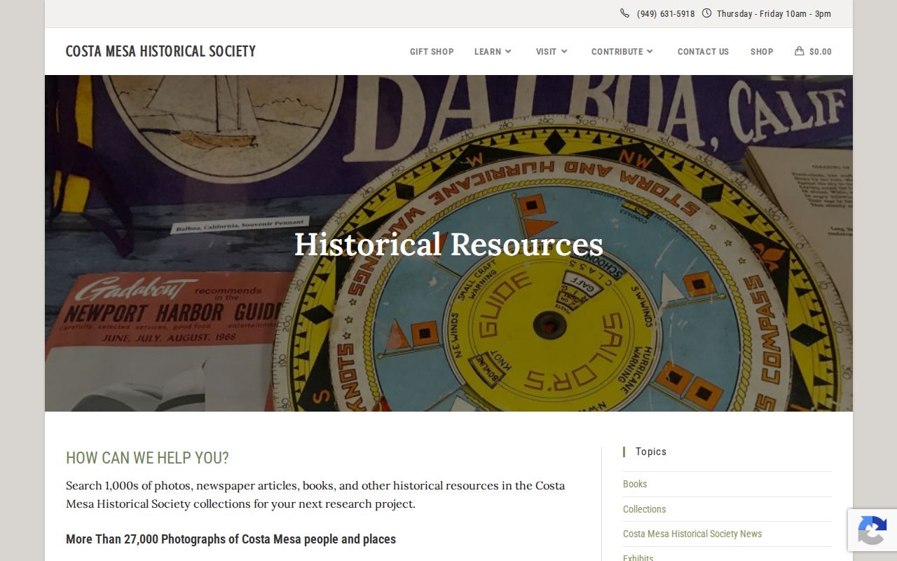 Costa Mesa people directories Historical Society resources
