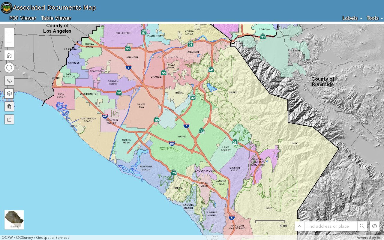 Costa Mesa public records Orange County Associated Documents Map